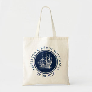 Navy Blue Nautical Wind Sailing Tragetasche
