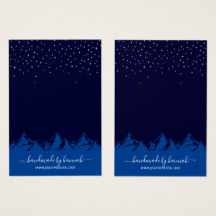 Navy Blue Night Mountains Handmade Earring Display