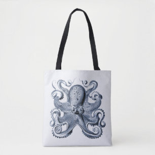 Navy Blue Octopus Illustration von Ernst Haeckel
