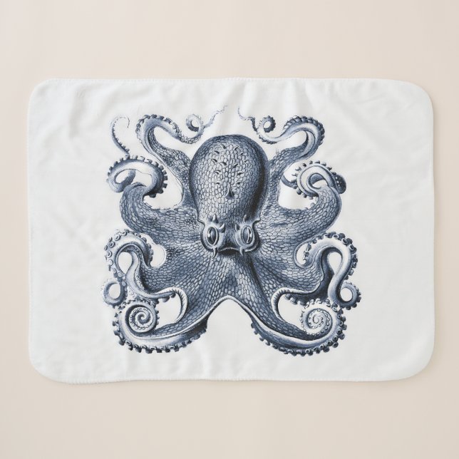 Navy Blue Octopus Illustration von Ernst Haeckel Sherpadecke (Vorderseite (Horizontal))