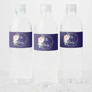 Navy Blue Oh Baby Water Flasche Wasserflaschenetikett