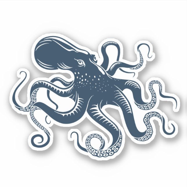 Navy-Blue-Oktopus-Seemaschine Aufkleber (Vorderseite)