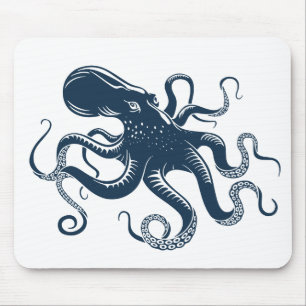 Navy-Blue-Oktopus-Seemaschine Mousepad