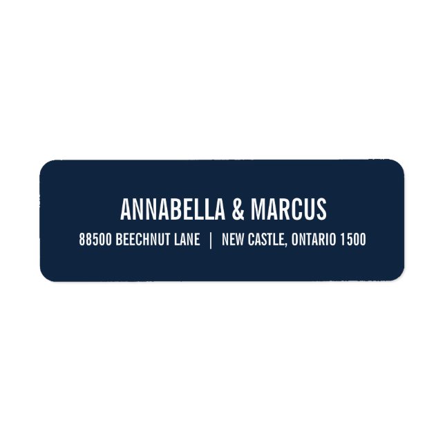 Navy Blue Old Fashion Typografy Address Label (Vorne)