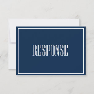 Navy Blue Old Mode Typografy RSVP Card Karte