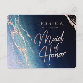 Navy Blue Ombre Agate werden Sie meine Trauzeugin Einladung