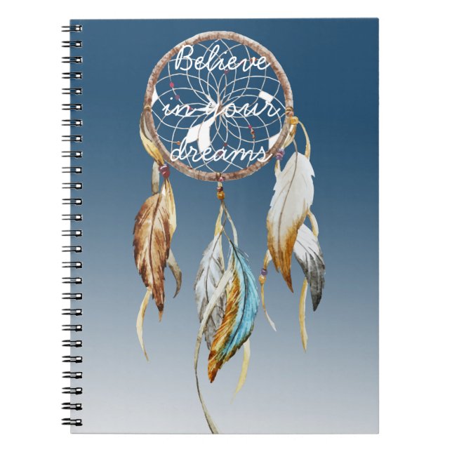 Navy Blue Ombre Dream Catcher Notizblock (Vorderseite)