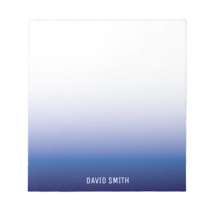 Navy Blue Ombre Personalisiert Name Editor Notizblock