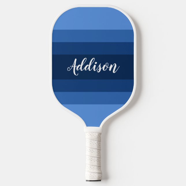 Navy Blue Ombre Stiped Custom Pickleball Schläger (Vorderseite)