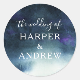 Navy Blue Ombre Wedding Umschlag Aufkleber