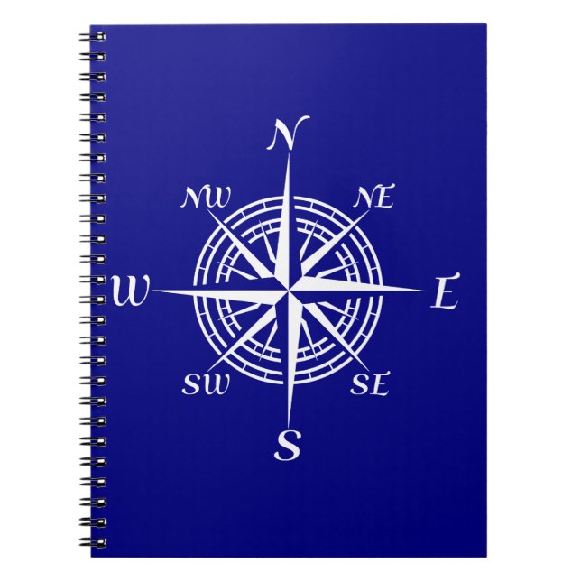 Navy Blue on White Coastal Compass Rose Notizblock (Vorderseite)
