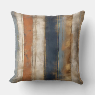 Navy Blue Orange Gold Rustikale Print Kissen
