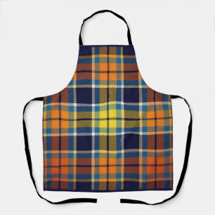 Navy Blue Orange Kariert Schürze