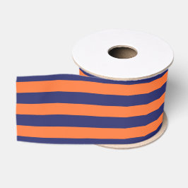 Navy Blue & Orange Streifen | Länge | Benutzerdefi Ripsband