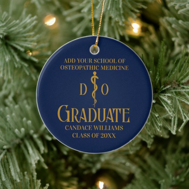Navy Blue Osteopathic Medical School Abschluss Keramik Ornament (Baum)