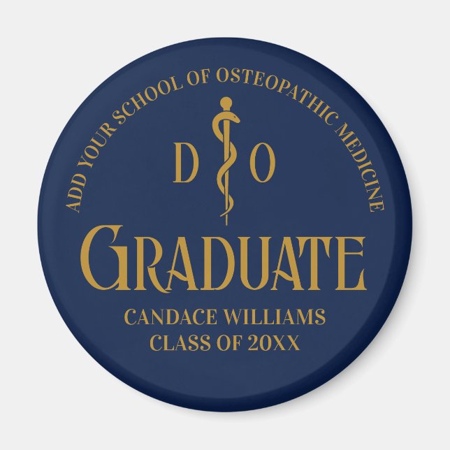 Navy Blue Osteopathic Medical School Abschluss Magnet (Vorne)