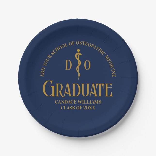 Navy Blue Osteopathic Medical School Abschluss Pappteller (Vorderseite)