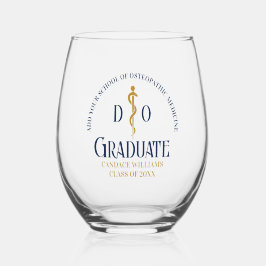 Navy Blue Osteopathic Medical School Abschluss Weinglas Ohne Stiel