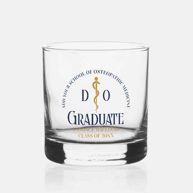 Navy Blue Osteopathic Medical School Abschluss Whiskyglas (Vorderseite)