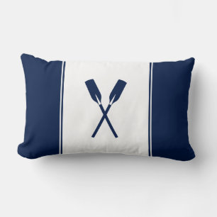 Navy Blue Paddles Nautical Lumbar Pillow Lendenkissen