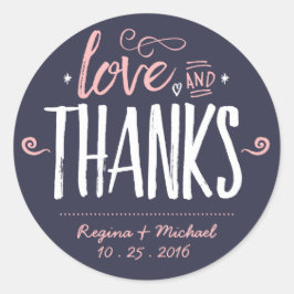 Navy Blue Paint Brush Typografy Danke Aufkleber