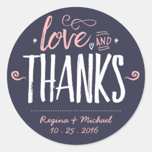 Navy Blue Paint Brush Typografy Danke Aufkleber