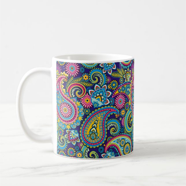 Navy Blue Paisley Kaffeetasse (Links)