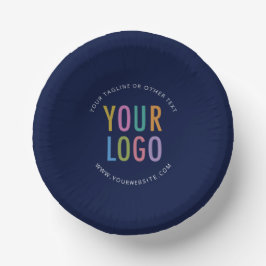 Navy Blue Paper Bowls Custom Company Logo Printed Pappteller