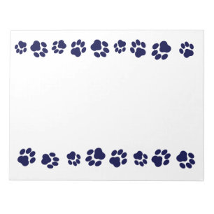 Navy Blue Paw Print Notepad Notizblock