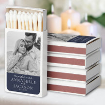 Navy Blue Perfect Match Couple Foto Gastgeschenk H