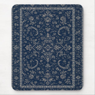 Navy-Blue Persischer Blumen-Clipboard Mousepad