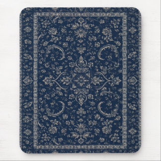Navy-Blue Persischer Blumen-Clipboard  Mousepad