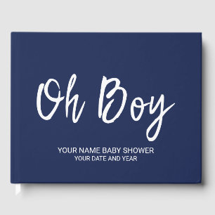 Navy Blue Personalisiert Baby Boy Shower Gästebuch