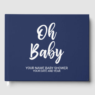 Navy Blue Personalisiert Baby Showbook Gästebuch