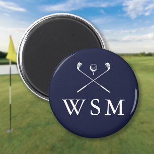Navy Blue Personalisiert Monogram Golf Clubs Magnet