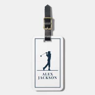 Navy Blue Personalisiert Monogram Golfer Gepäckanhänger