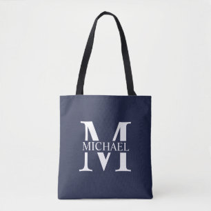 Navy Blue Personalisiert Monogram und Name