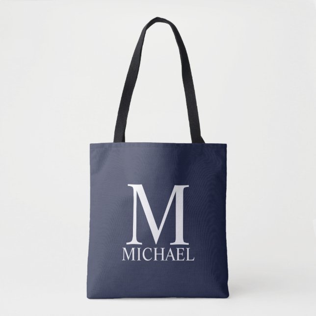 Navy Blue Personalisiert Monogram und Name (Vorderseite)