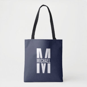 Navy Blue Personalisiert Monogram und Name