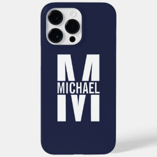 Navy Blue Personalisiert Monogram und Name Case-Mate iPhone 14 Pro Max Hülle