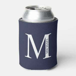 Navy Blue Personalisiert Monogram und Name Dosenkühler