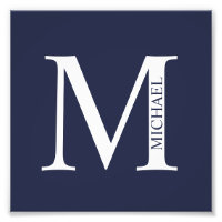 Navy Blue Personalisiert Monogram und Name