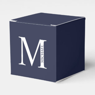 Navy Blue Personalisiert Monogram und Name Geschenkschachtel