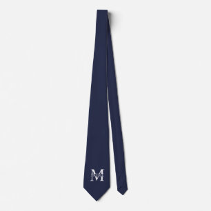 Navy Blue Personalisiert Monogram und Name Krawatte
