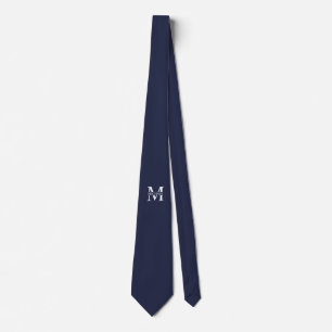 Navy Blue Personalisiert Monogram und Name Krawatte