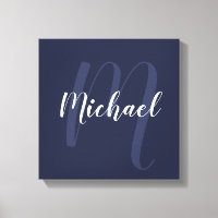 Navy Blue personalisiert Monogram und Name