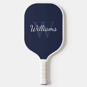 Navy Blue Personalisiert Monogram und Name Pickleball Schläger