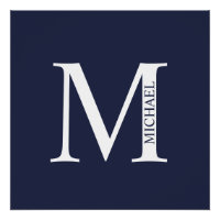 Navy Blue Personalisiert Monogram und Name