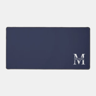Navy Blue Personalisiert Monogram und Name Schreibtischunterlage