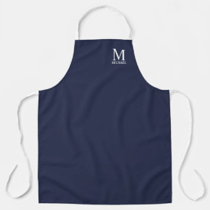 Navy Blue Personalisiert Monogram und Name Schürze